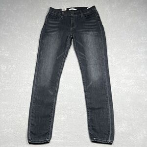Levis 710 Super Skinny Jeans Womens Size 31 Black Stretch Denim Pockets